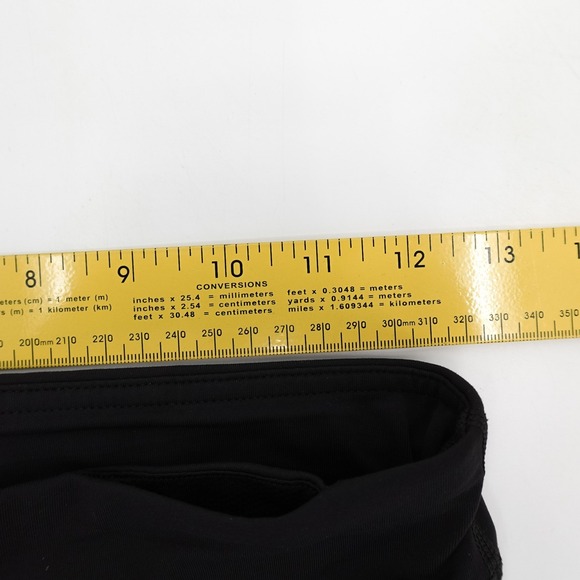 Lululemon Pants Womens 4 Black Crop Capri Mesh Lace Panel Zip Pocket Yoga Run - Picture 13 of 15